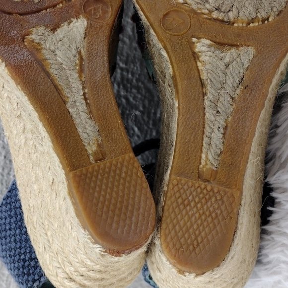 Apepazza Blue Fabric Upper Closed Toe Lace Up Gladiator Wedged Heel Espadrilles - Picture 9 of 16